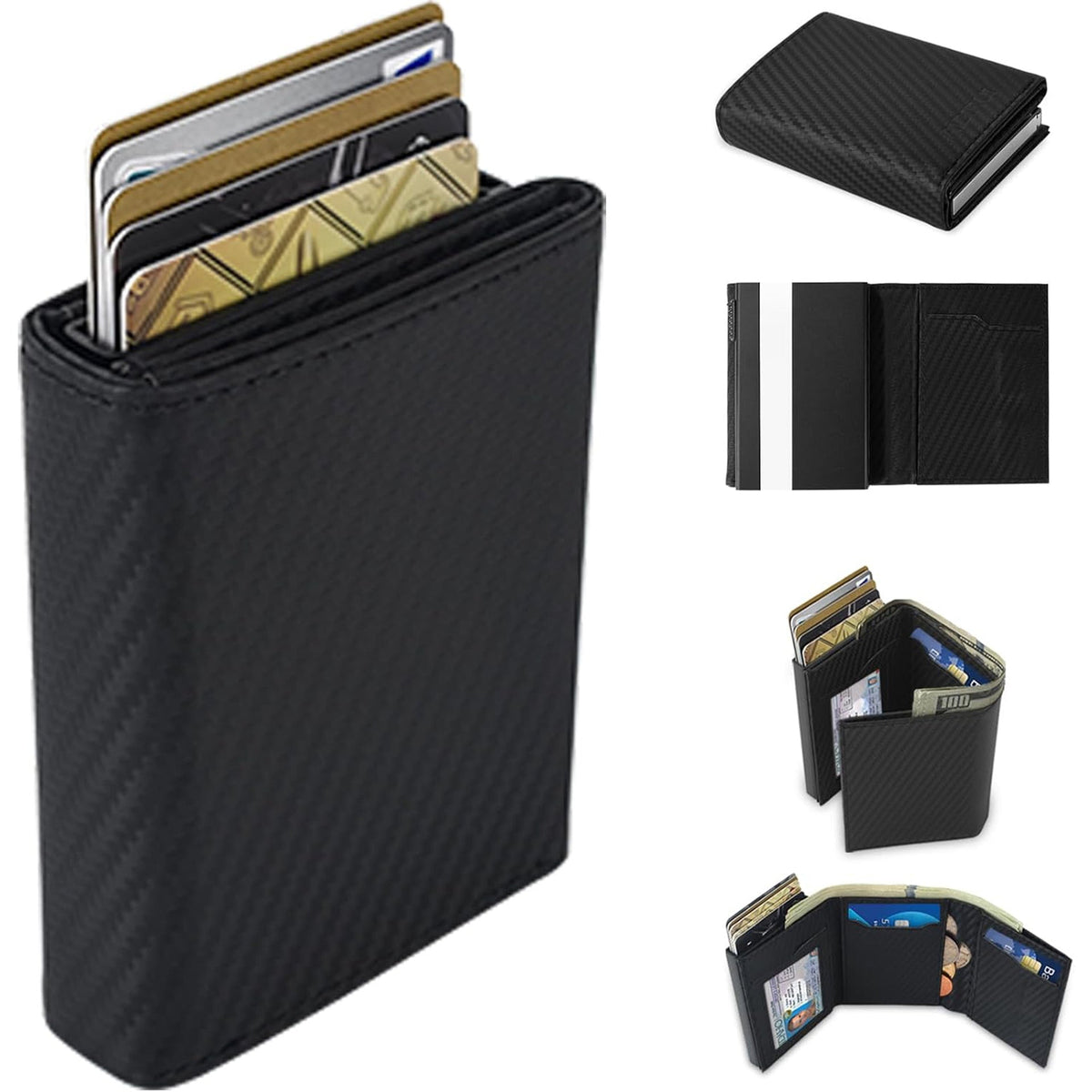 Carbon Fiber Multi-Functional RFID-Blocking Cardholder LoungeYard — product view 5