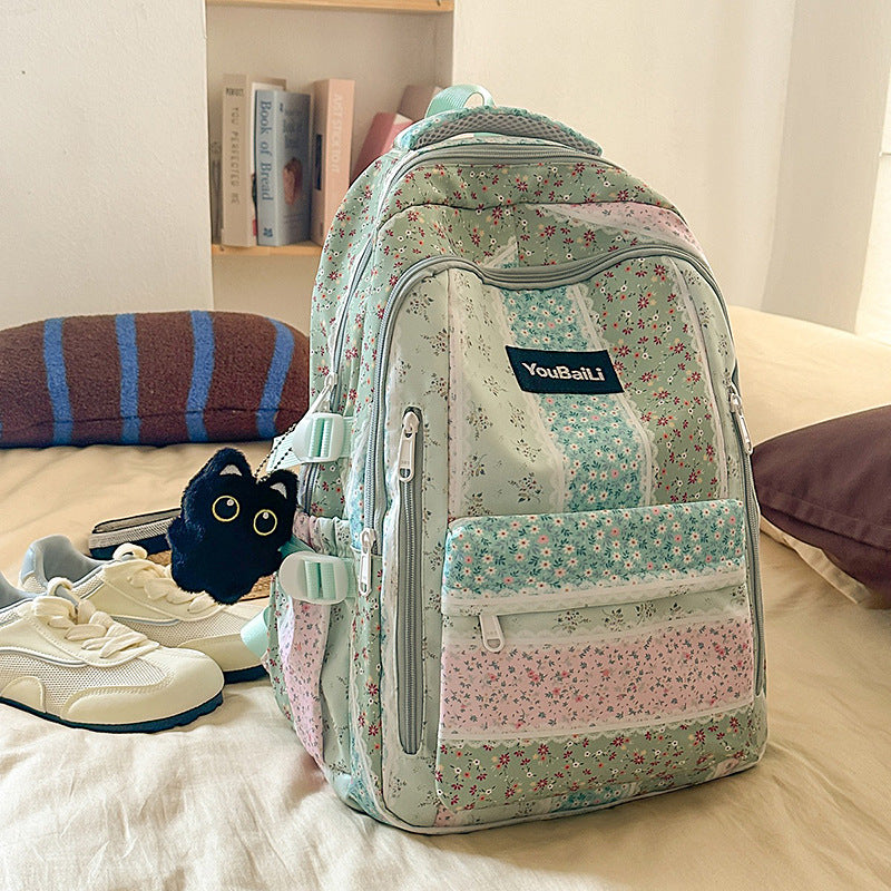 Floral Print Casual Backpack LoungeYard — product view 7