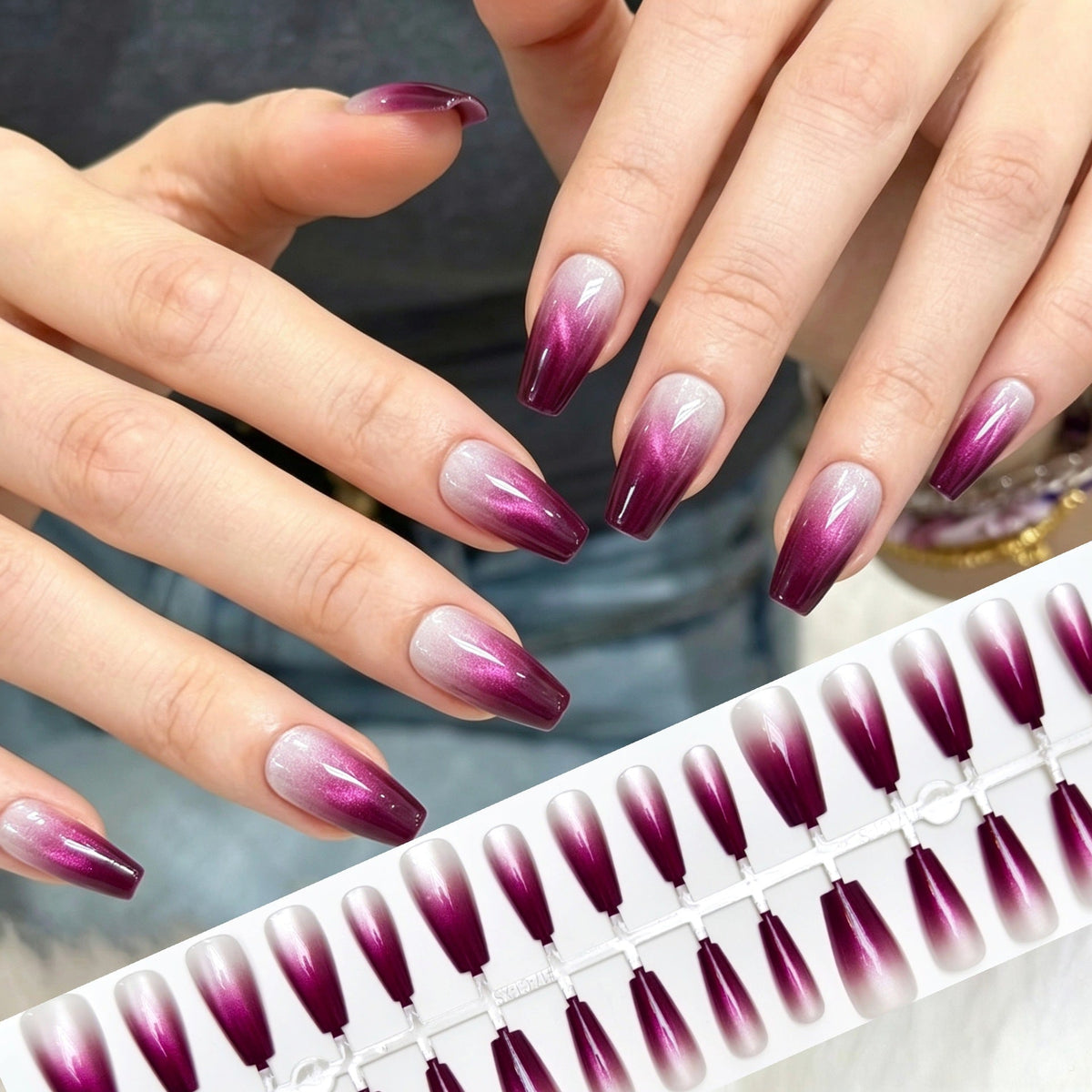 Ombre Gradient Press-On Nails Set — product view 5