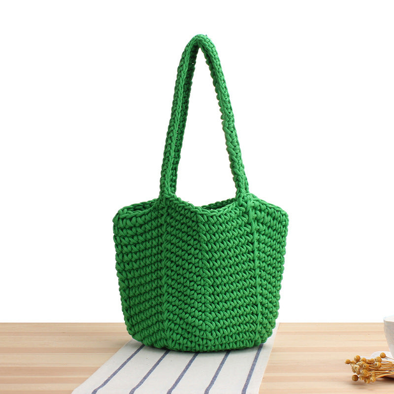 Handbag Made of Handcrafted Macrame with Textured Design LoungeYard — product view 3