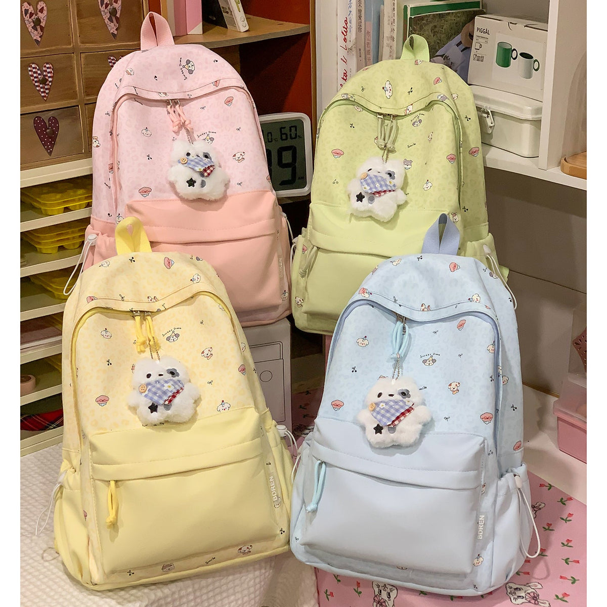 Cute Cartoon Animal Print Backpack LoungeYard — product view 7