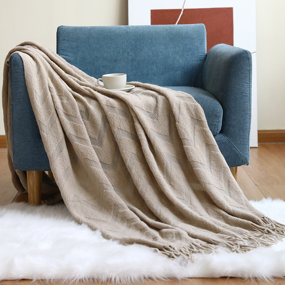 Cozy Textured Throw Blanket LoungeYard — product view 2