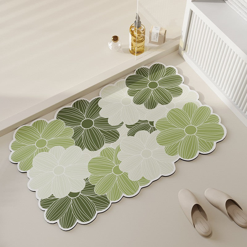 Decorative Floral Pattern Bathroom Mat — product view 1