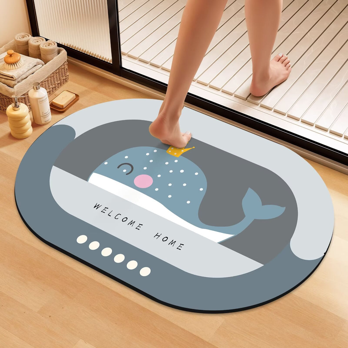 Artistic Floral Bath Mat LoungeYard — product view 4