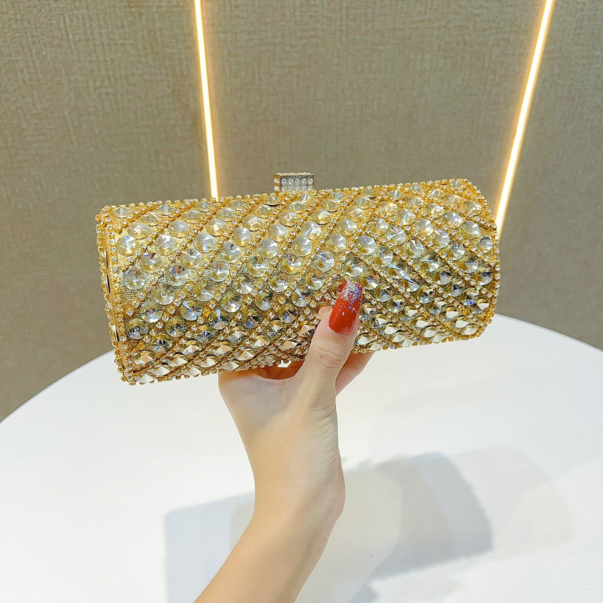 Sparkling Crystal-Studded Evening Clutch — product view 7