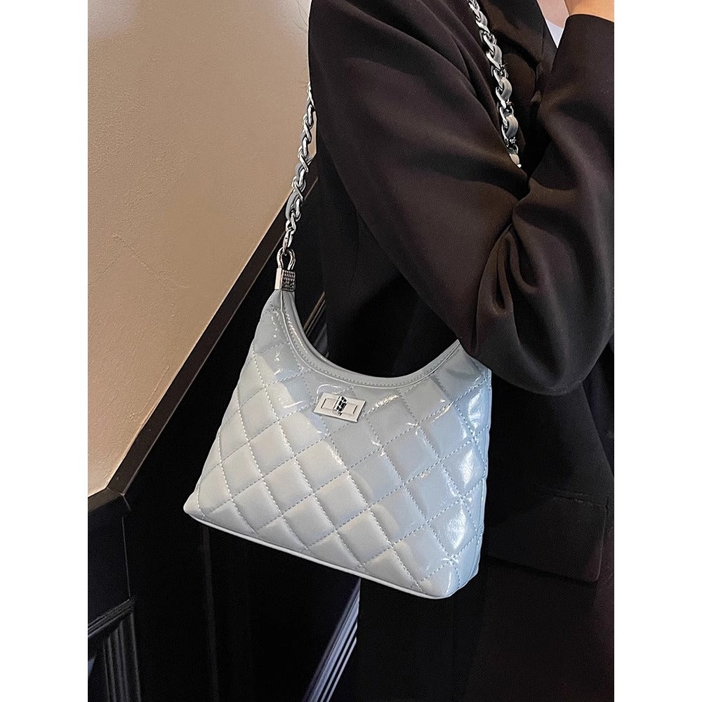 Quilted Faux Leather Chain Handbag LoungeYard — product view 2