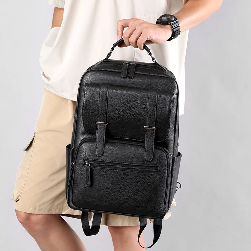 Leather Laptop Backpack LoungeYard — product view 2