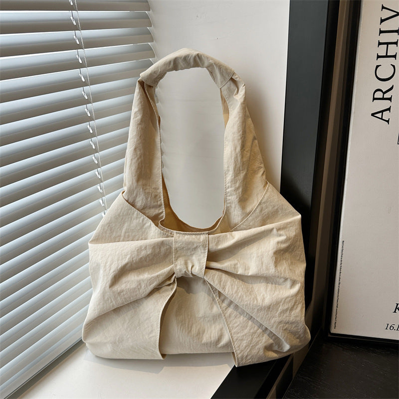Bow Accent Fabric Tote Bag LoungeYard — product view 3