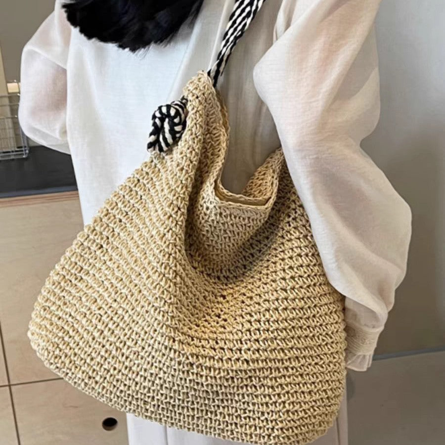 Straw Shopper Bag with Modern Design LoungeYard — product view 1