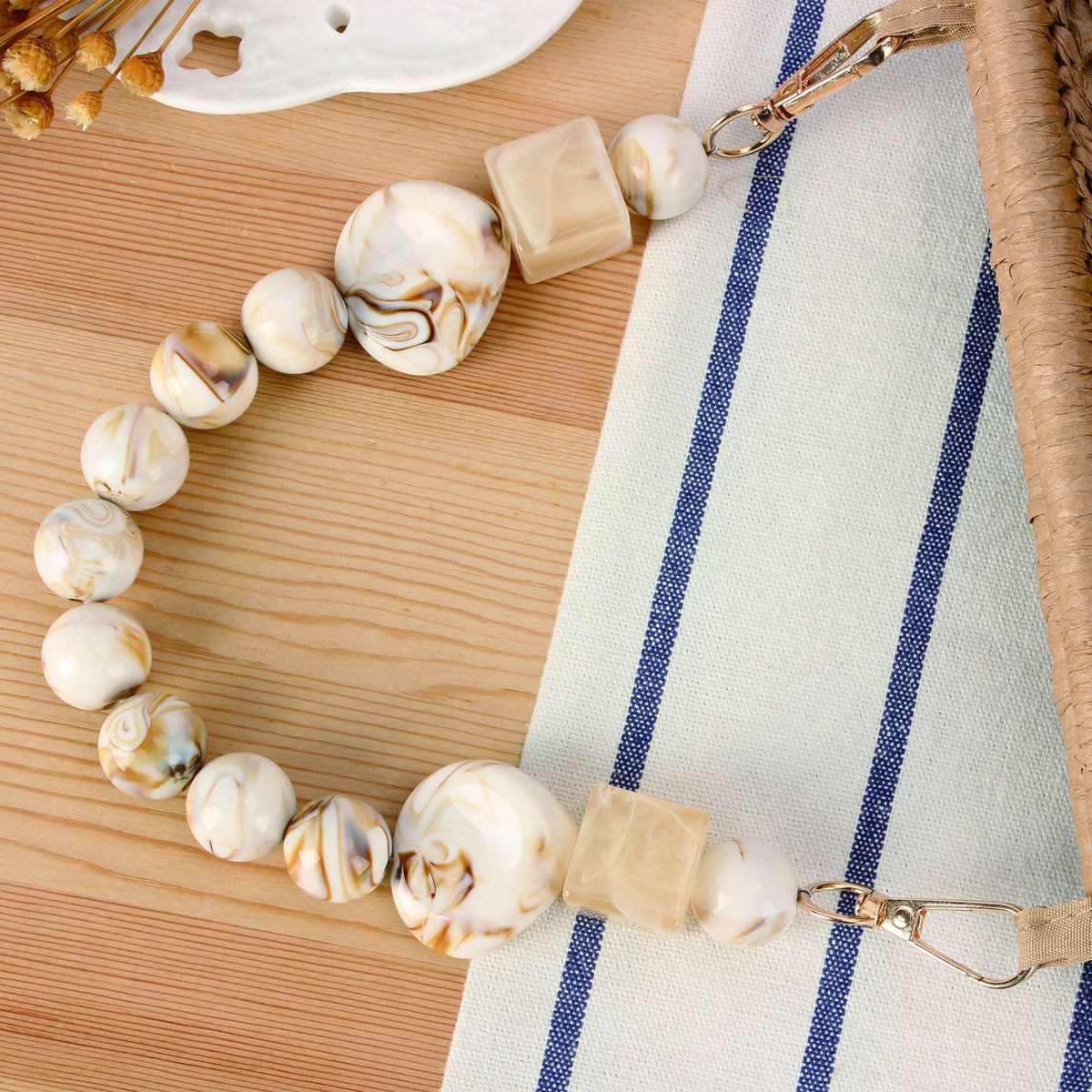 Handbag with Decorative Wooden Handles LoungeYard — product view 2