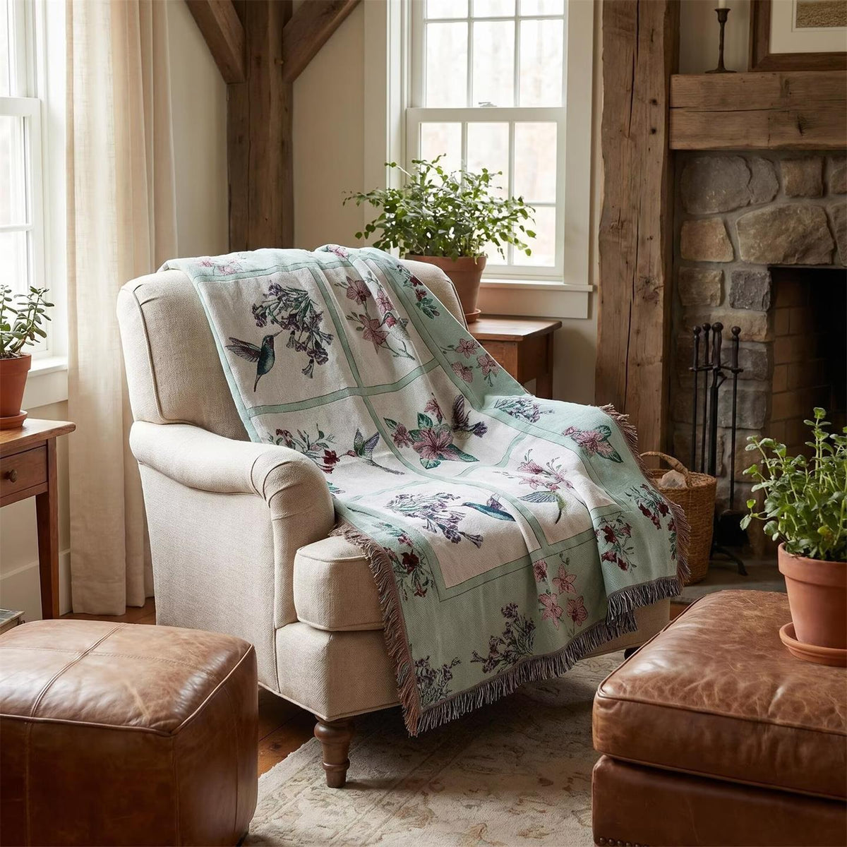 Elegant Floral Throw Blanket — product view 6