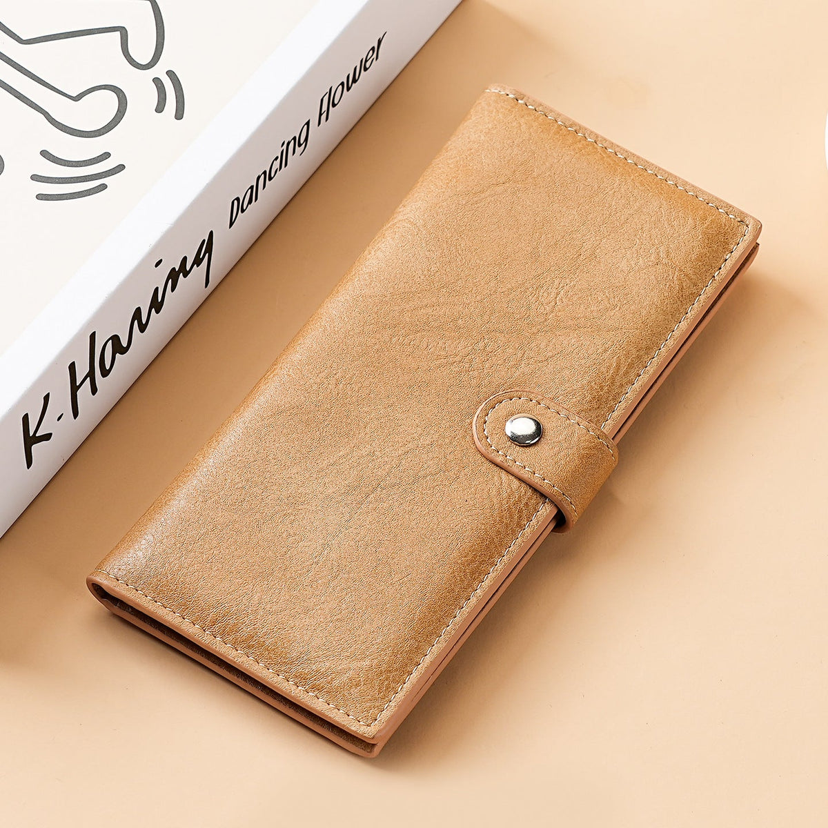 Elegant Textured Leather Long Wallet — product view 4