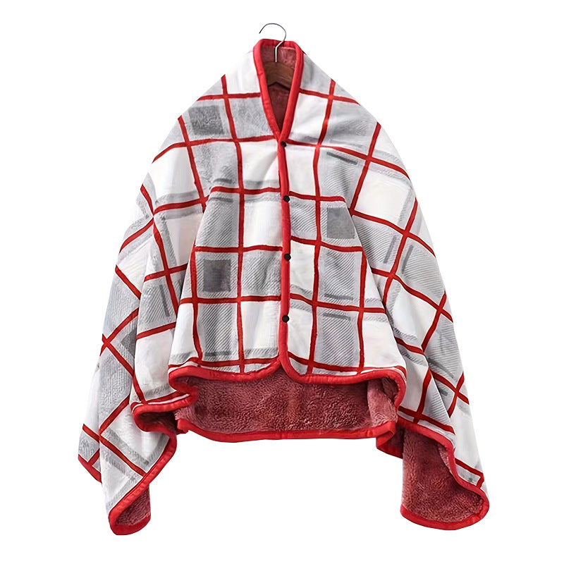 Women Elegant and Comfortable Fleece Poncho Blanket LoungeYard — product view 4
