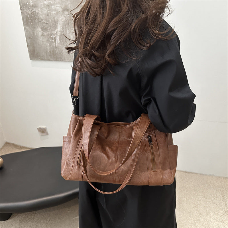 Functional Leather Shoulder Bag — product view 1