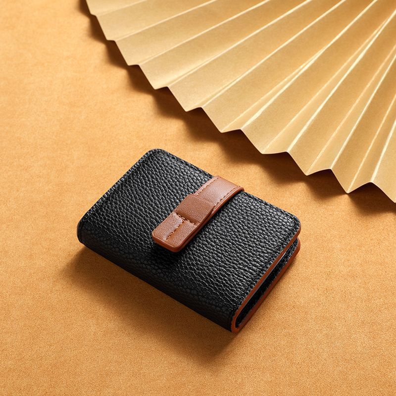 Textured Leather Cardholder Wallet LoungeYard — product view 3