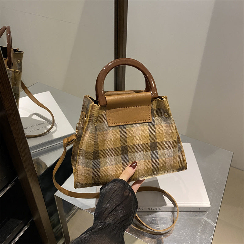 Plaid Structured Mini Handbag LoungeYard — product view 3