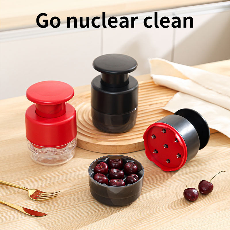 Compact Push-Down Garlic and Herb Chopper with Safety Container — product view 1