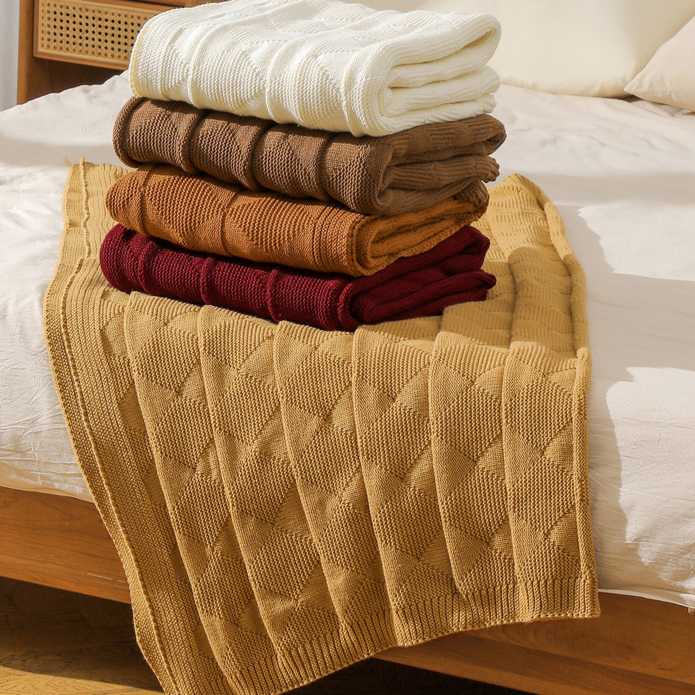 Cozy Knitted Throw Blanket LoungeYard — product view 1