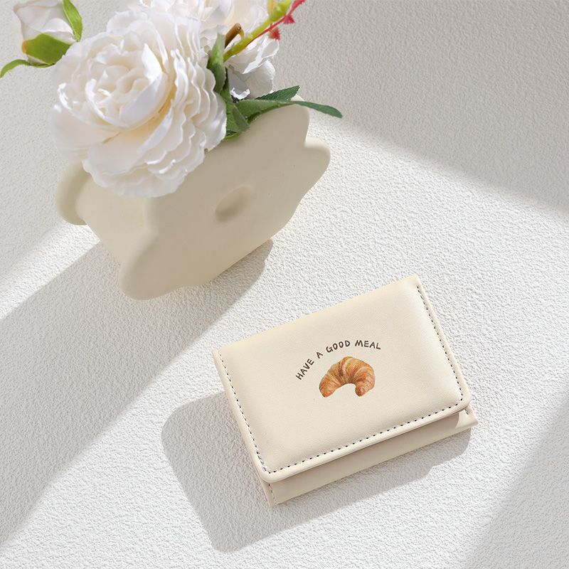 Croissant-Themed Leather Mini Wallet LoungeYard — product view 4