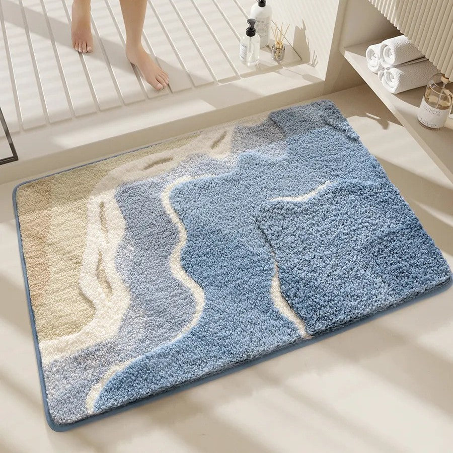 Soft Textured Abstract Pattern Bath Mat — product view 3