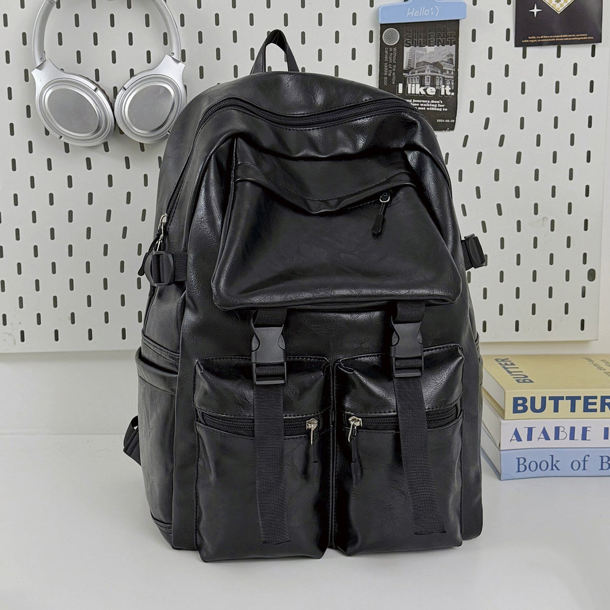Durable Leather Backpack LoungeYard — product view 6