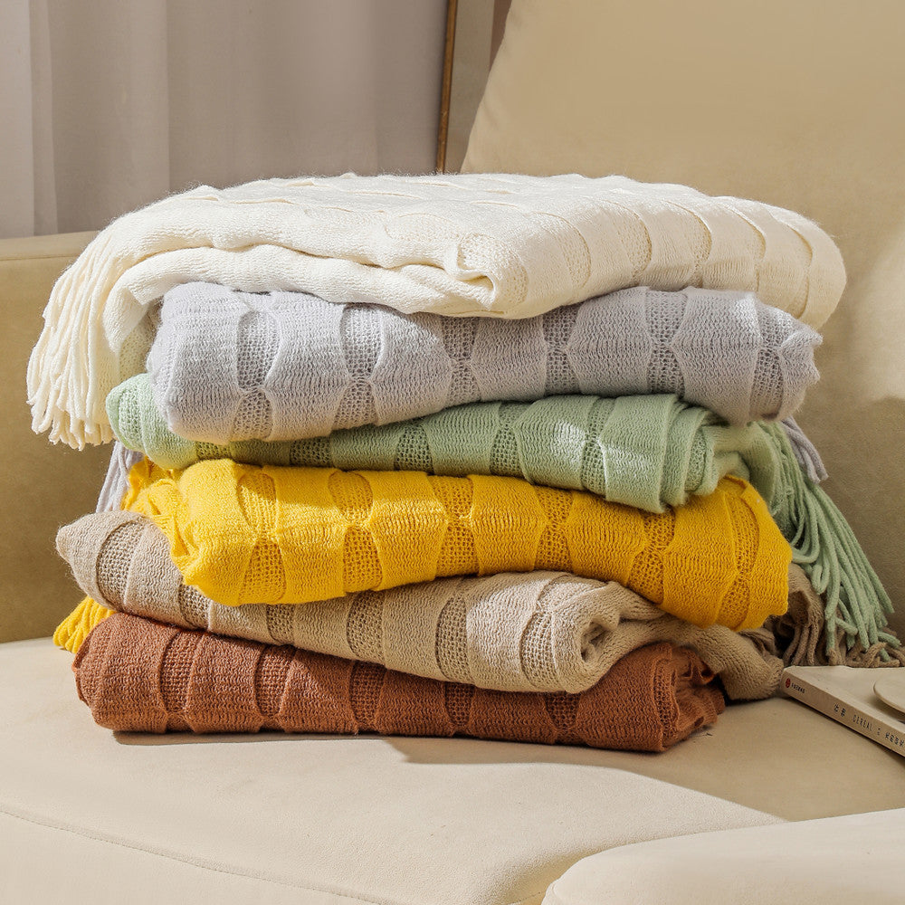 Cozy Textured Throw Blanket LoungeYard — product view 1