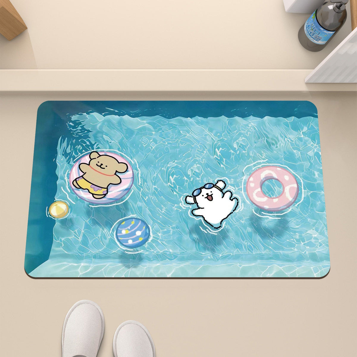 Cartoon Underwater-Themed Bath Mat — product view 3