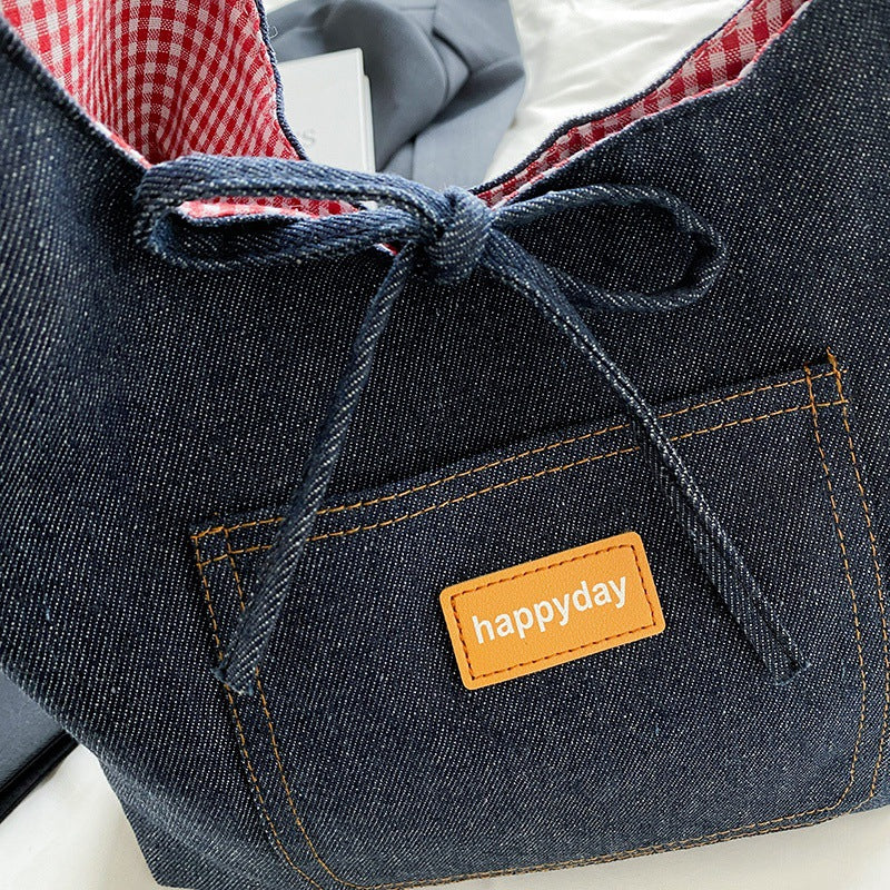 Trendy Denim Shoulder Bag LoungeYard — product view 4