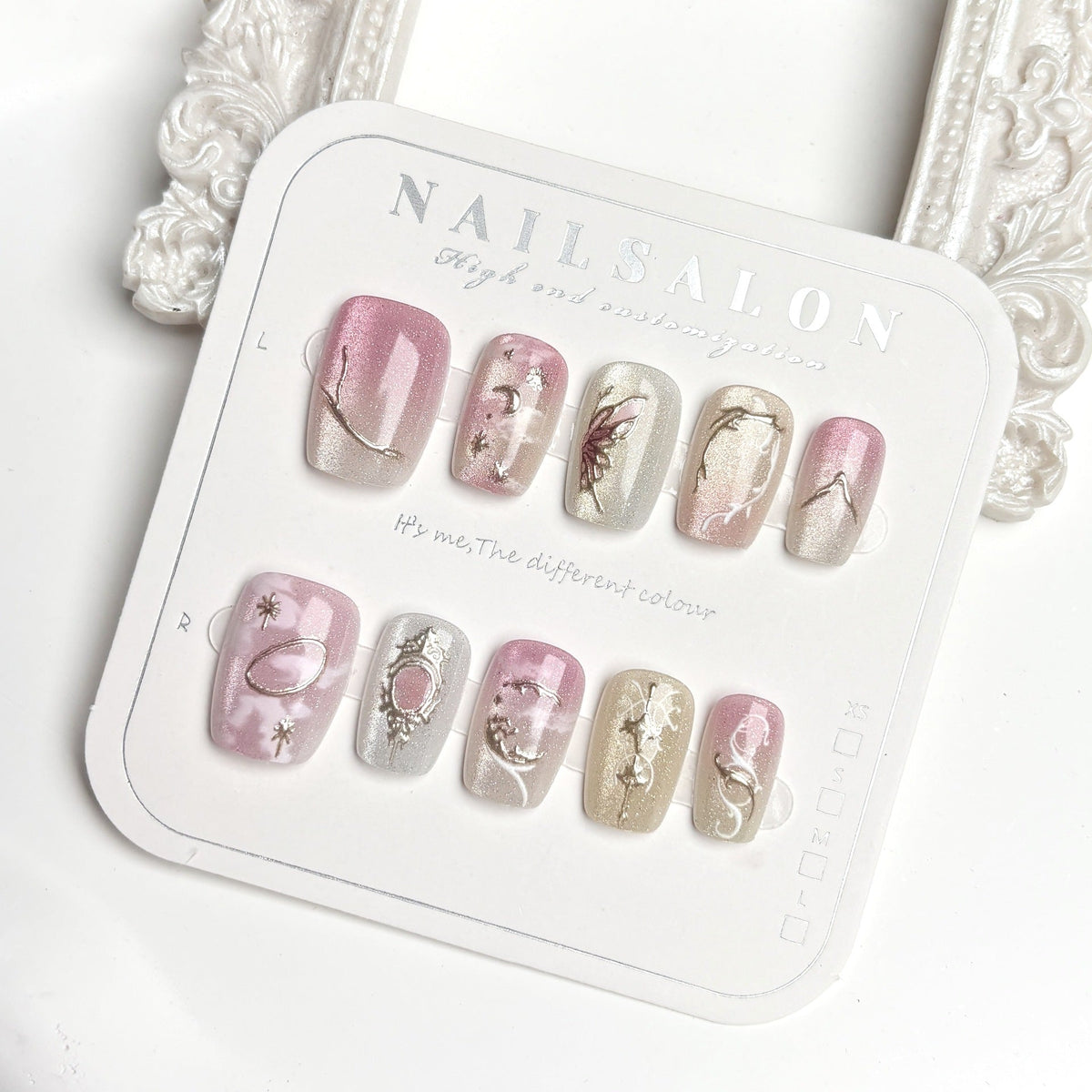 Artistic Floral-Design Press-On Nails — product view 4