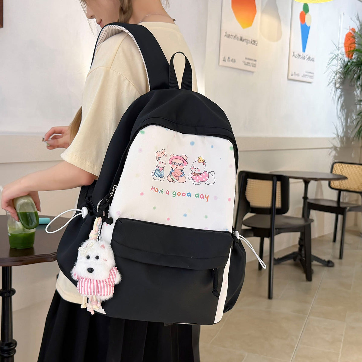 Cute Illustrated Animal-Themed Backpack LoungeYard — product view 3