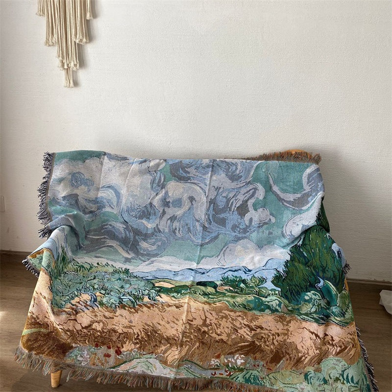 Artistic Landscape Tapestry Throw — product view 3