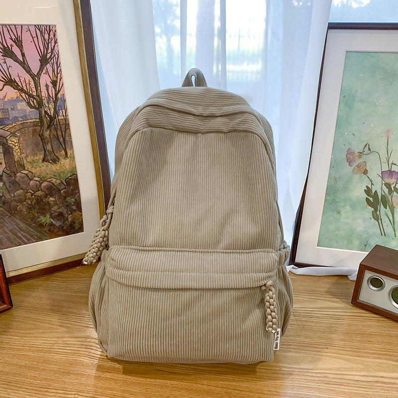 Corduroy Textured Backpack LoungeYard — product view 4