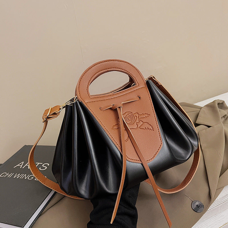 Leather Rose-Embellished Handbag — product view 4