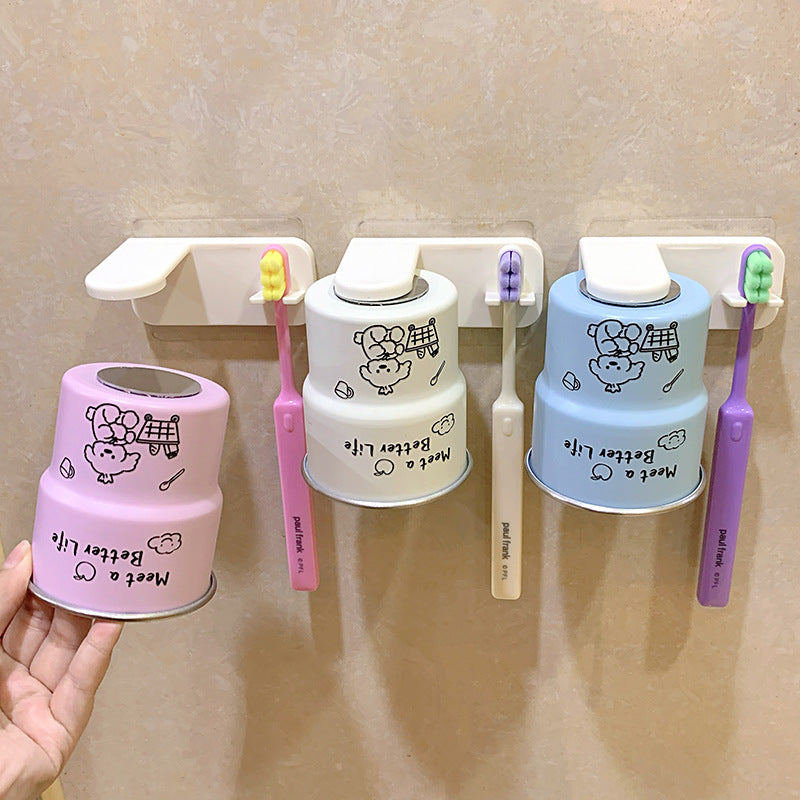 Wall-mounted toothbrush holder with cute animal design LoungeYard — product view 2