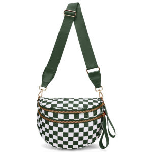 Shoulder bag with stylish check pattern and spacious compartment system LoungeYard — product view 6