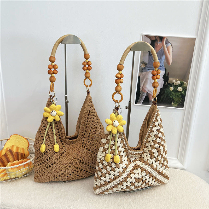 Crochet Decorative Tote Bag LoungeYard — product view 2