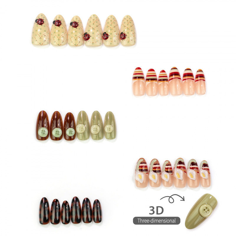 Manual Press-On Nail Set with Unique Decorative Elements — product view 3