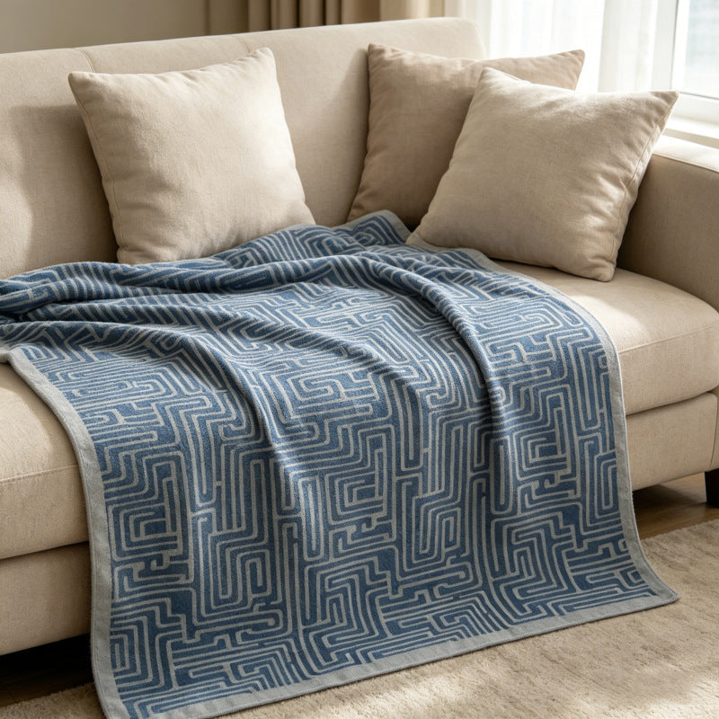 Modern Geometric Pattern Throw Blanket — product view 5