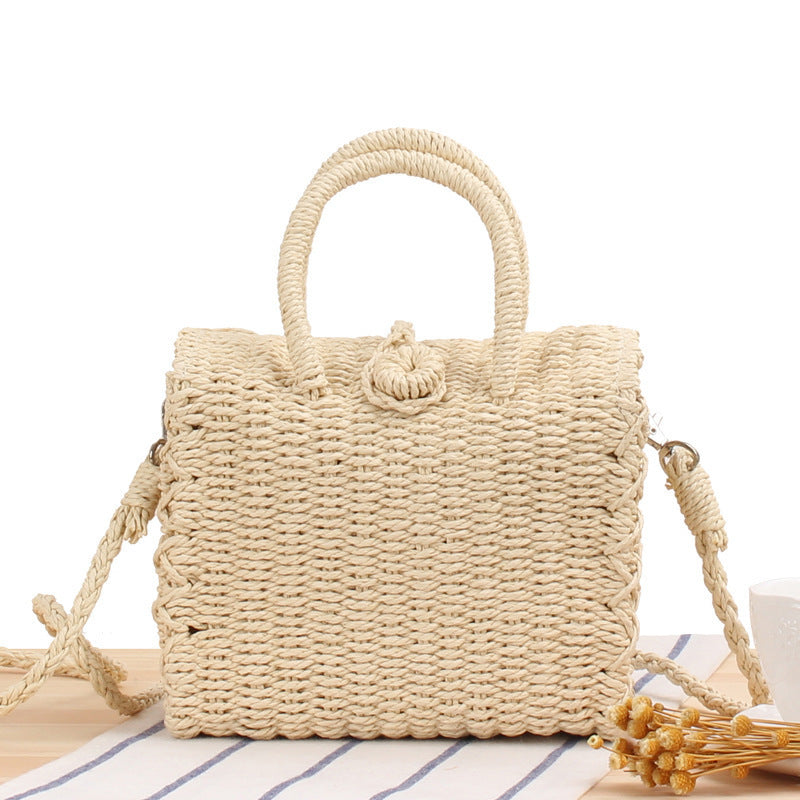 Braided shoulder bag with innovative closure LoungeYard — product view 5