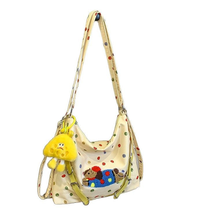 Playful Polka Dot Plush Crossbody Bag LoungeYard — product view 1