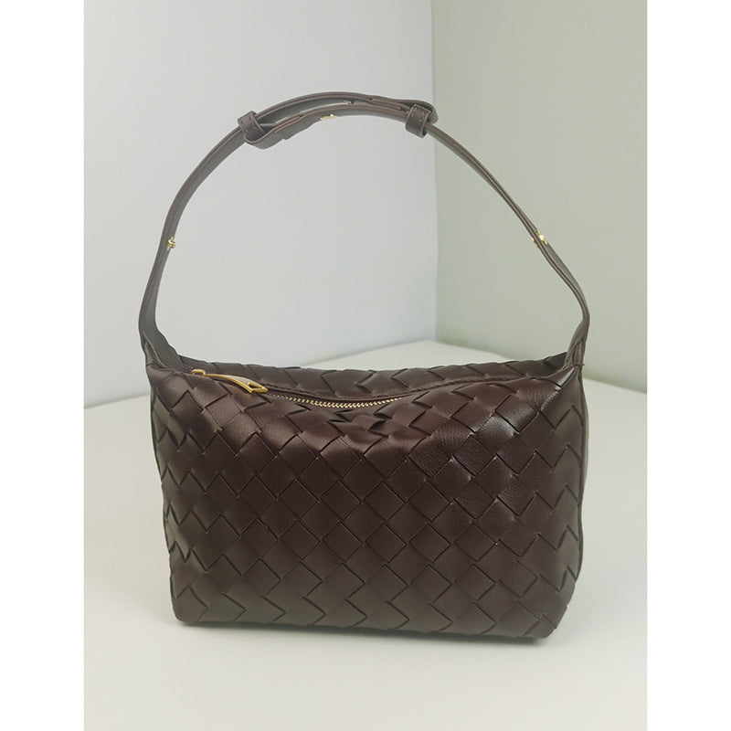 Woven Leather Satchel Bag LoungeYard — product view 6