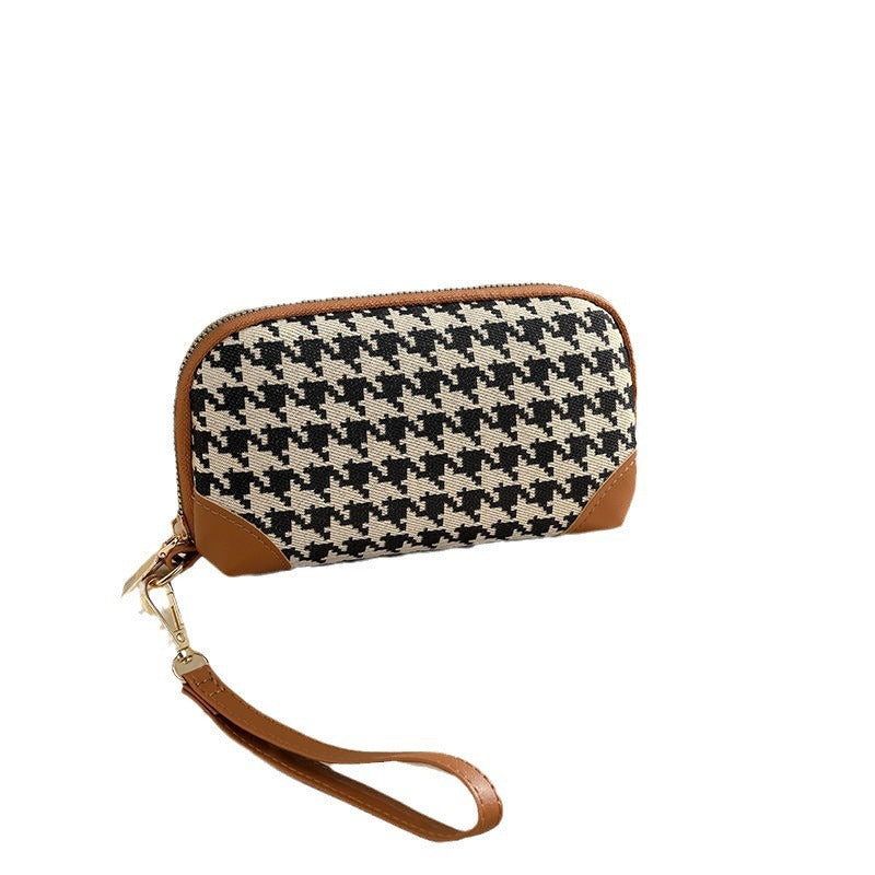 Elegant Houndstooth Zip Pouch LoungeYard — product view 3