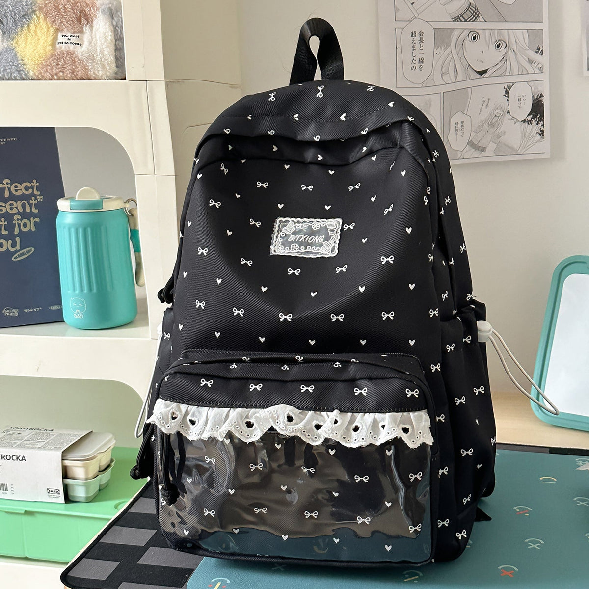 Playful Bow-Embellished School Backpack LoungeYard — product view 7