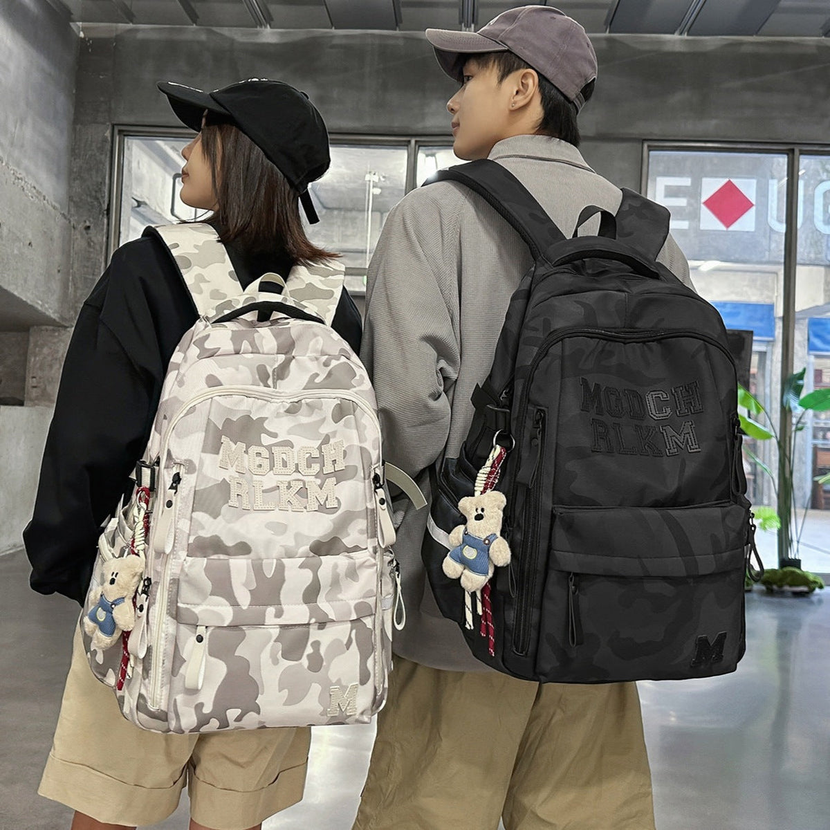 Multi-Pocket Camouflage Backpack LoungeYard — product view 1