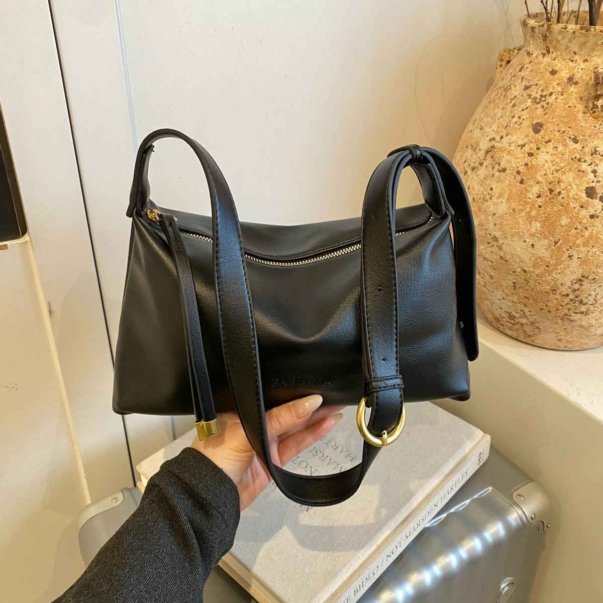 Textured Casual Shoulder Bag LoungeYard — product view 3