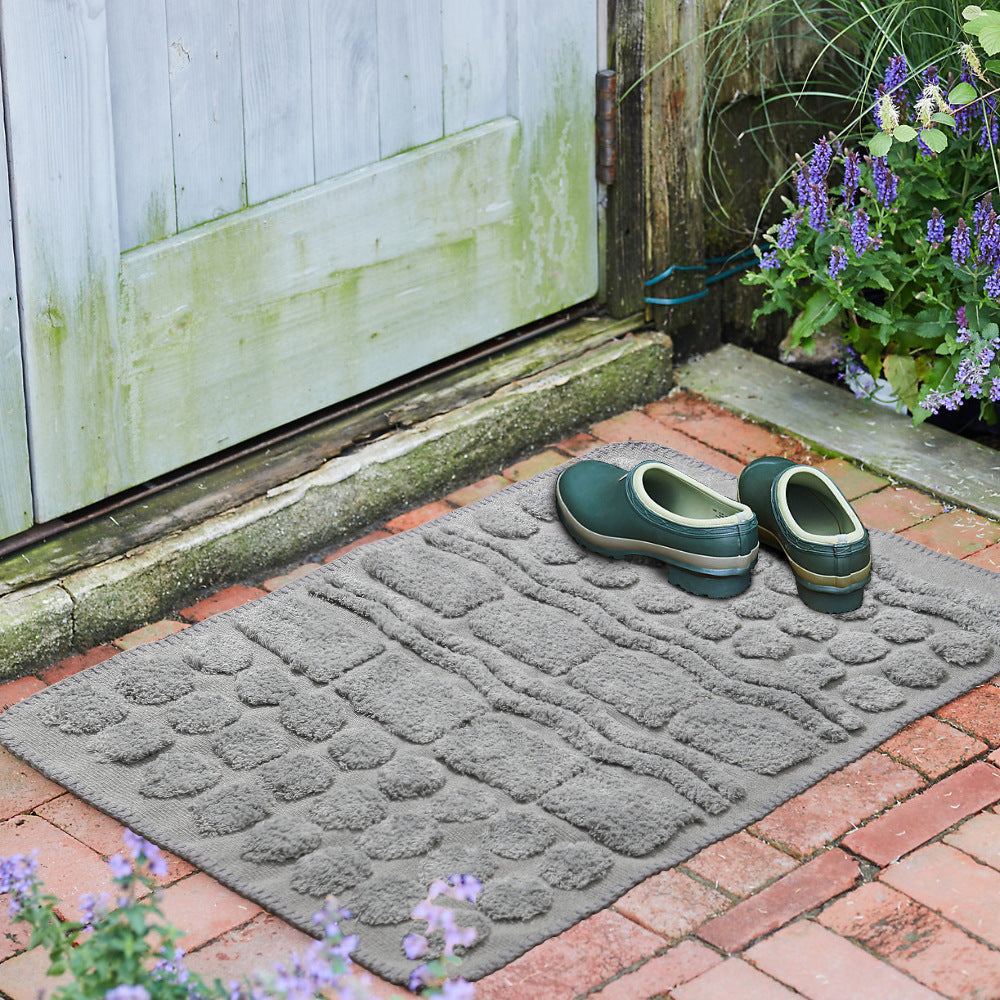 Luxurious organic cotton bath mat with relief pile structure LoungeYard — product view 4