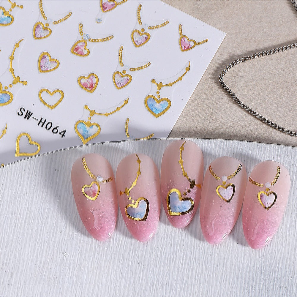 Heart-Shaped Nail Art Sticker Sheet — product view 3