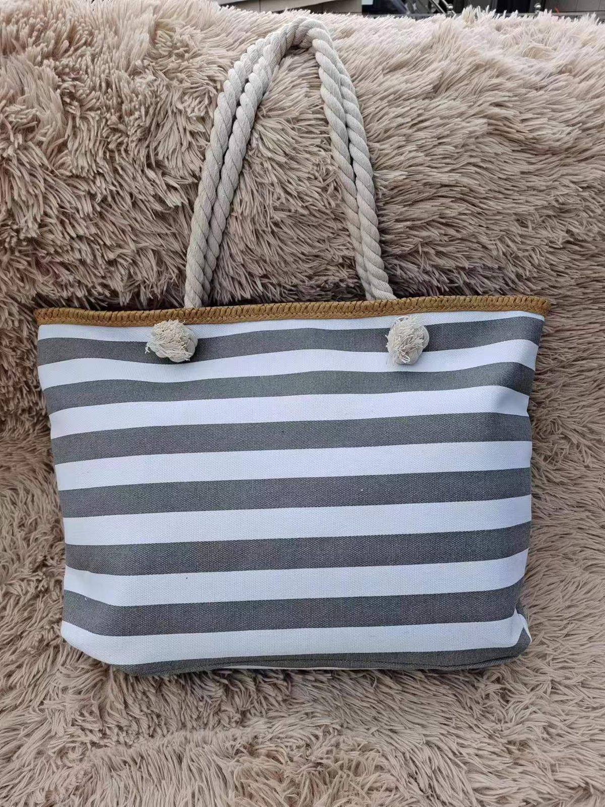 Large beach bag with maritime stripes LoungeYard — product view 6