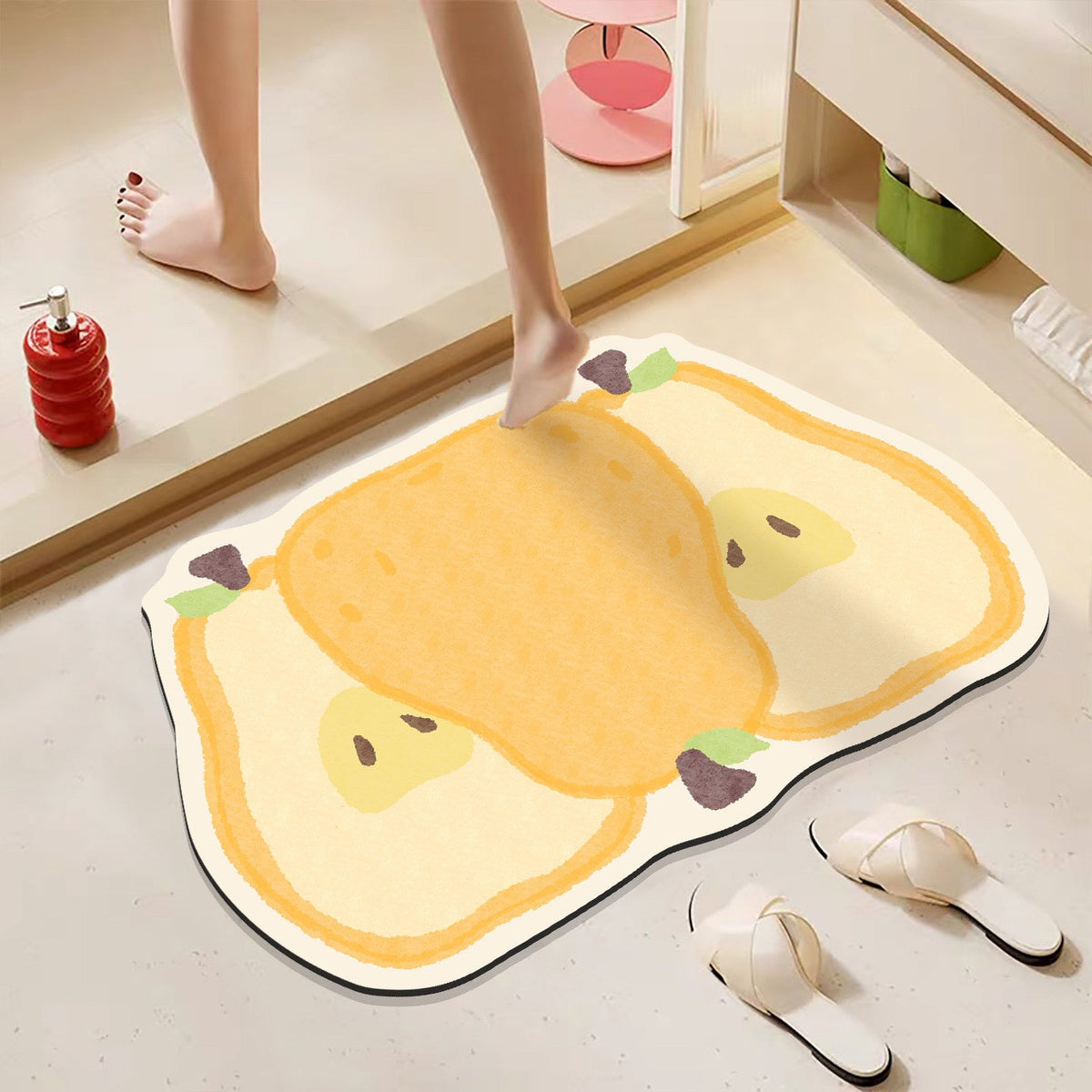 Cartoon Fruit-Themed Bath Mat — product view 1