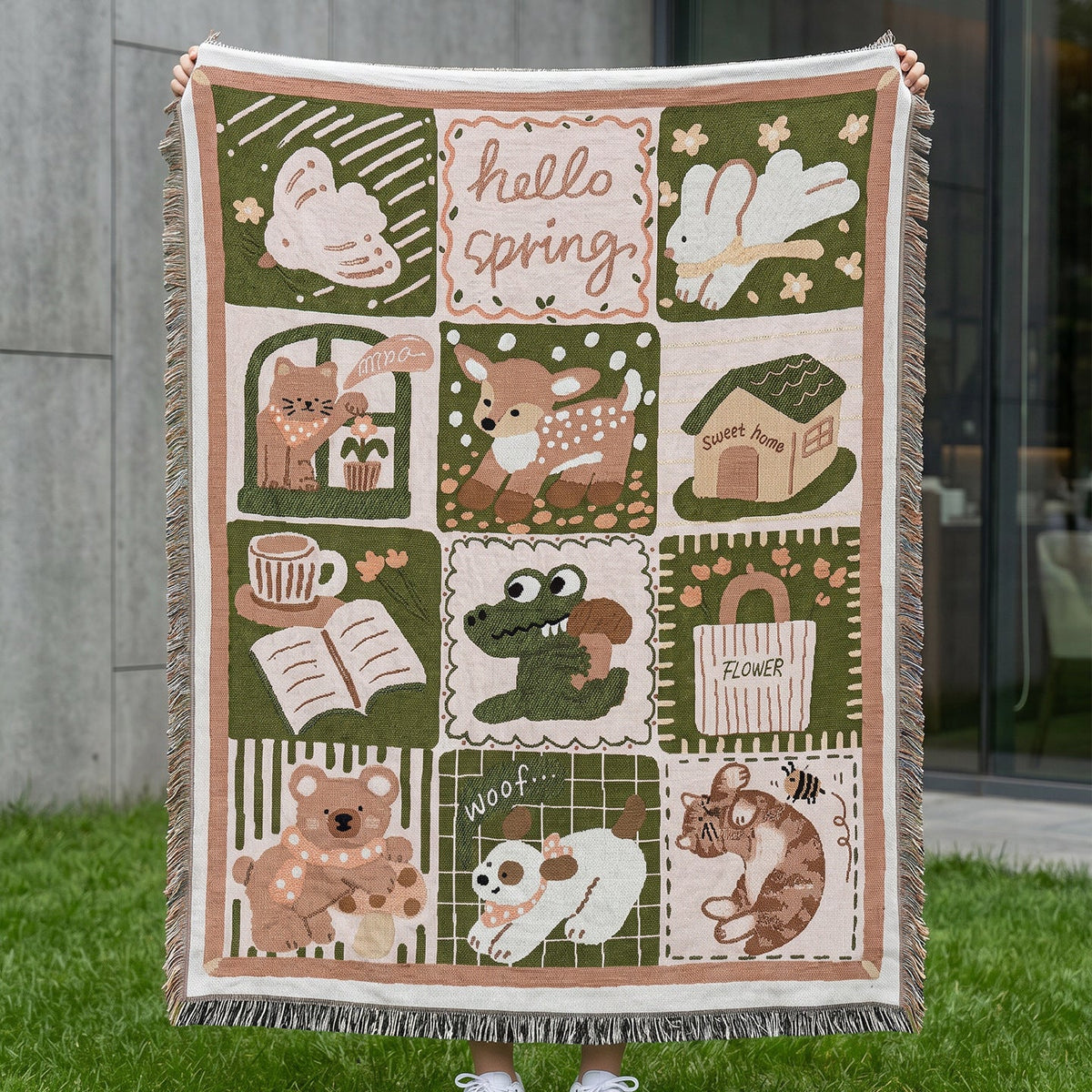 Whimsical Spring-Themed Throw Blanket — product view 2